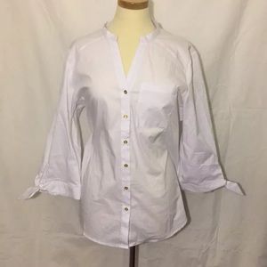 Button Up Casual Shirt With 3/4 Sleeves Ties Jr XL